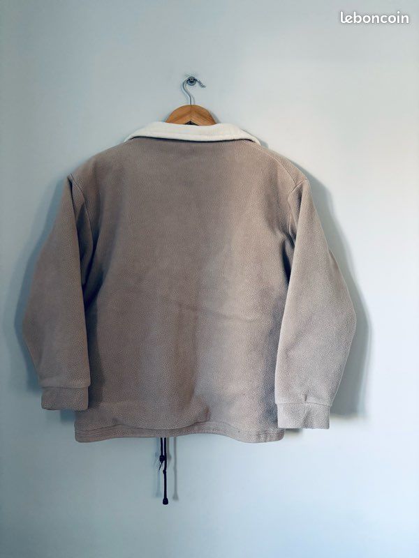 Veste Polaire Vintage Tennis Association Années 70 - Quart Zippé Bleu Taille Medium