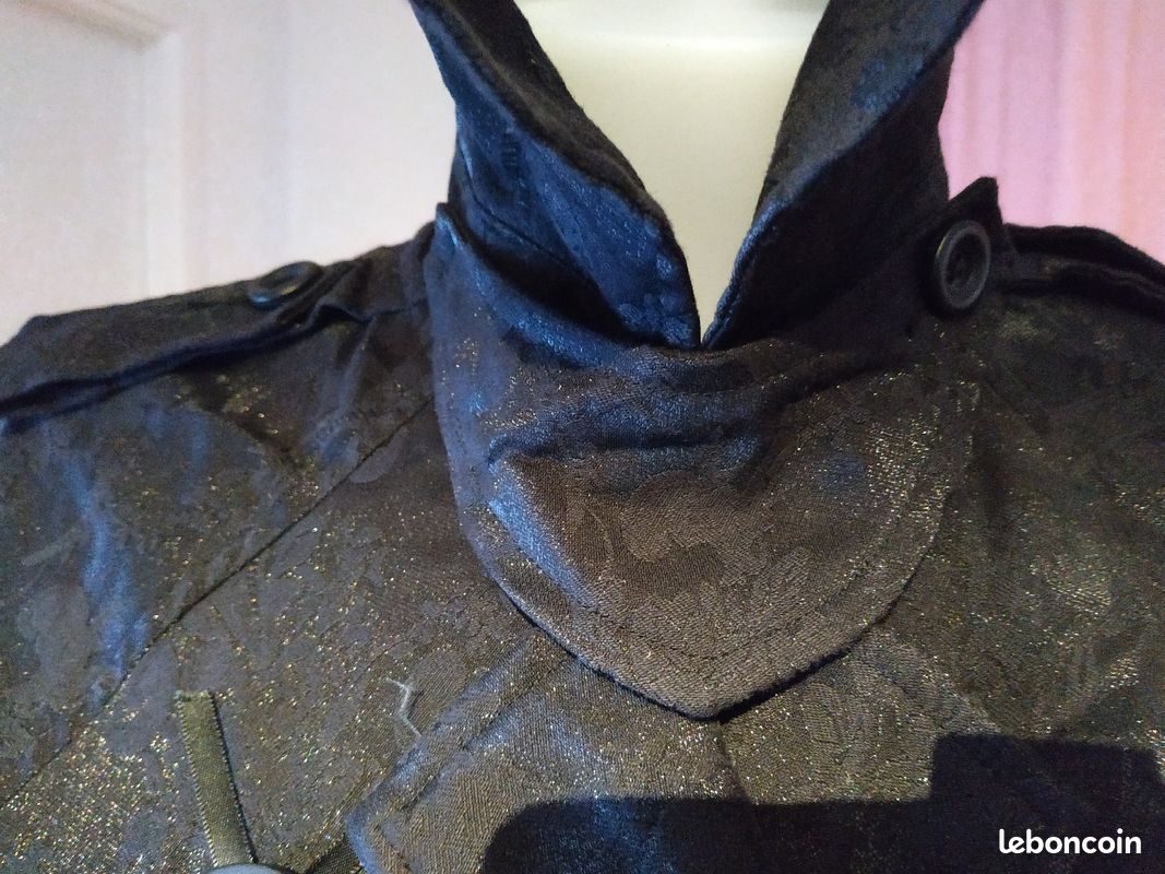 Trench long noir pailleté Chloé (image 9)