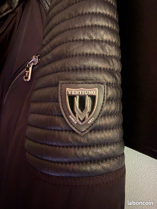 Veste Noir En Cuir Ventiuno (image 6)
