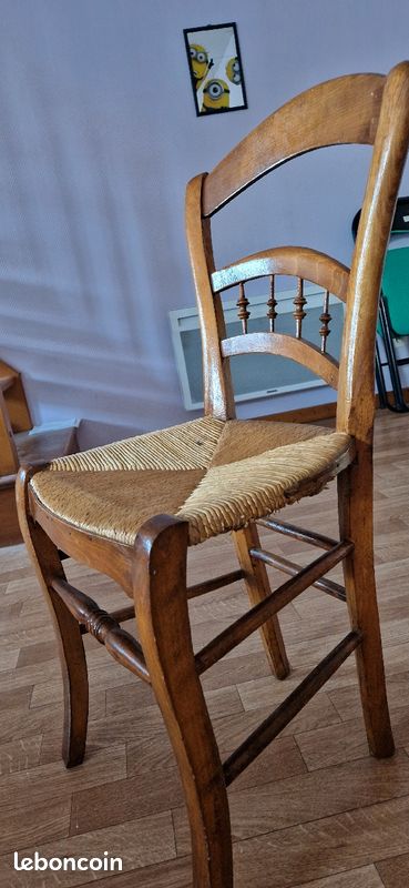 Lot de 2 chaises bois assise paillée (image 1)