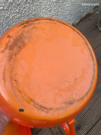 Marmite émaillée Vintage Orange Foncé - Bon état - Compatible Gaz Et électrique