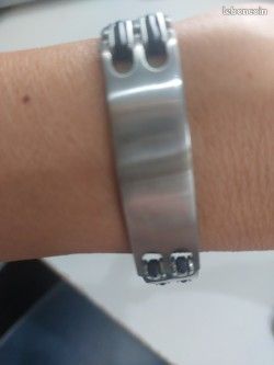 Bracelet Moderniste Argenté à Boules - Métal - Très Bon état - Occasion