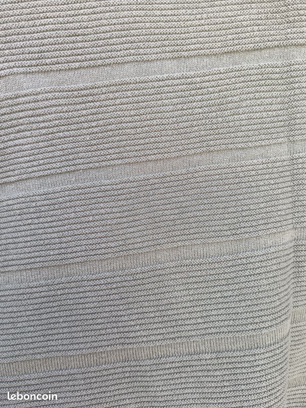 Pull léger homme vert kaki rayé. Taille XL (image 4)