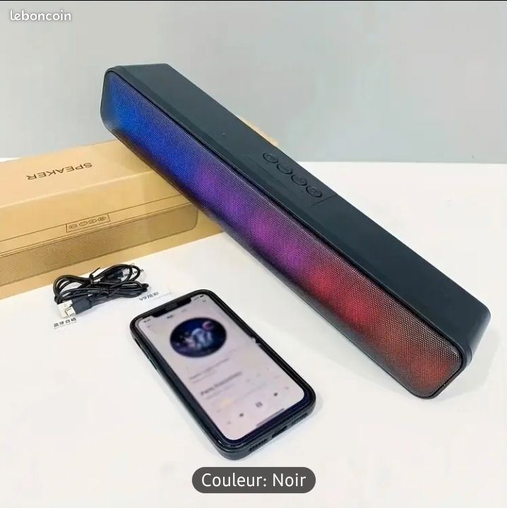 Barre De Son Enceinte Bluetooth Filaire Led RGB Haut Parleur Hi-fi Rechargeable (image 4)