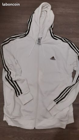 Veste à Capuche Adidas Originals Vintage – Taille Medium 180, Vert Et Blanc, Coupe Vent, Occasion Très Bon état