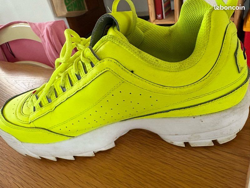 Fila Disruptor Premium cuir jaune– sneakers chunky Chaussures