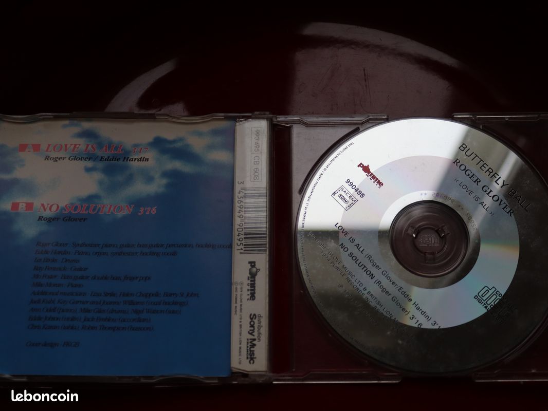 CD BUTTERFLY BALL ROGER GLOVER "Love is all" 1974 édition 1991 2 titres avec No Solution (rare) (image 2)