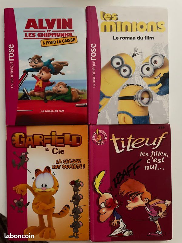 Lot de 4 Livres Alvin , Les MInions , Titeuf et Garfield (image 1)