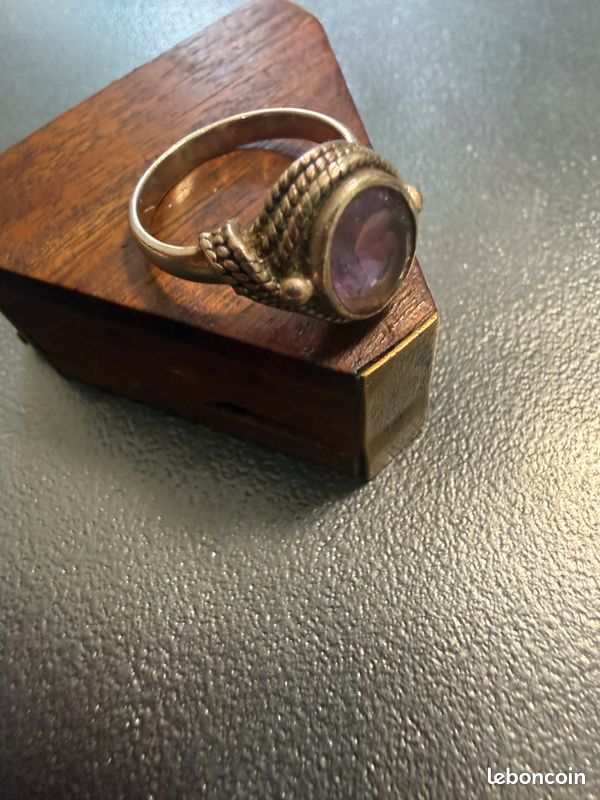Bague ancienne en argent et améthyste (image 7)