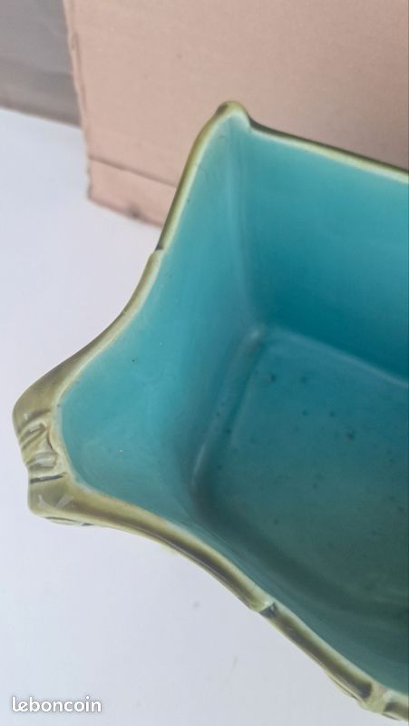 Rare paire de cache-pots Sarreguemines Art nouveau en barbotine – modèle 331 (image 3)
