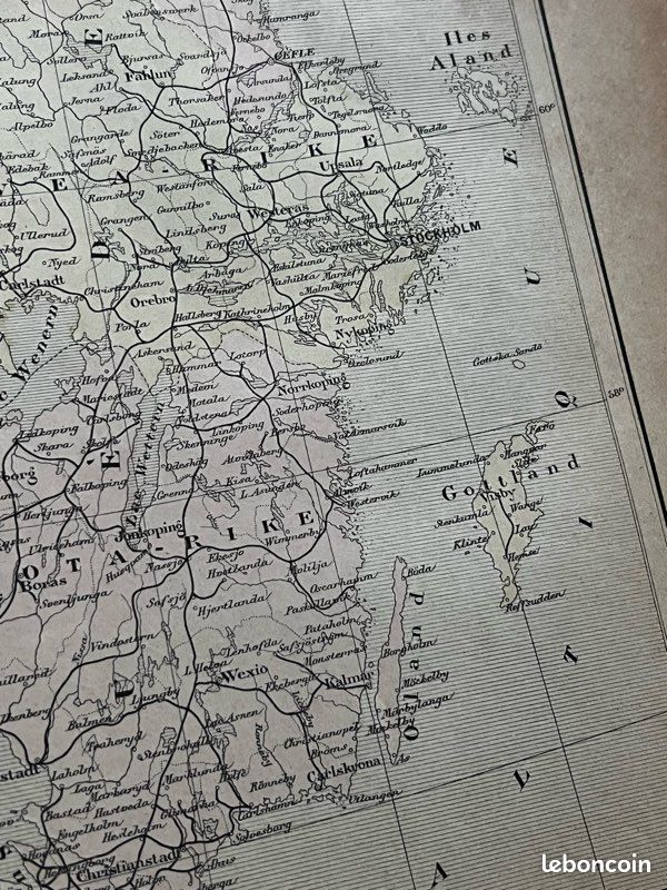 États scandinaves - Carte géographique ancienne (image 4)