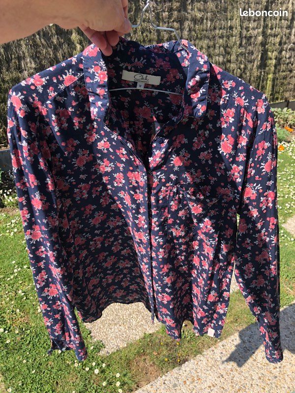 Chemise C&A marine fleurie rose M (image 2)