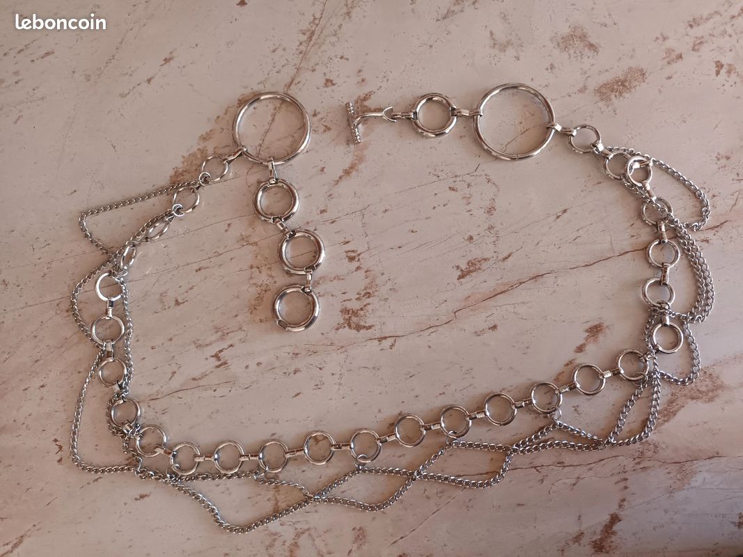 Ceinture , couleur argent, 80 cm (image 2)