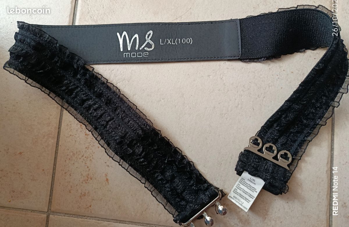 Ceinture MS mode noire Taille 44 Accessoires Bagagerie