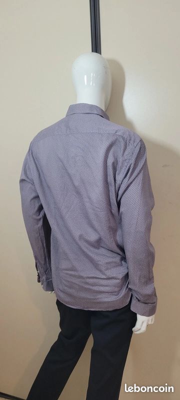 Chemise Devred Homme Grise à Carreaux - Taille XXL (2XL), Manches Longues, Coton/lin, Occasion TB état