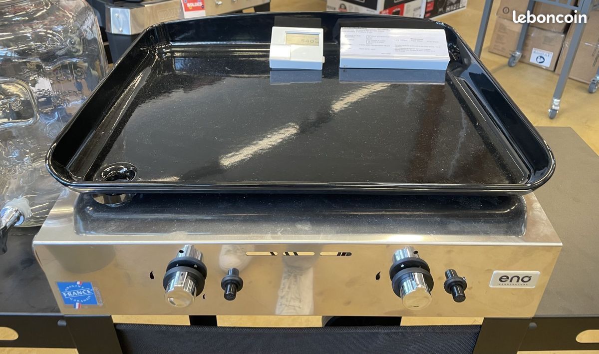 Zome Structures Plancha gaz Eno sur chariot 2 zones - Électroménager