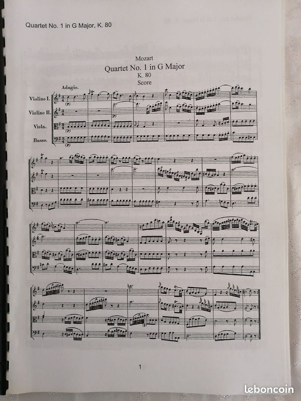 Partitions multiples Quartet Mozart (12 unités) (image 1)