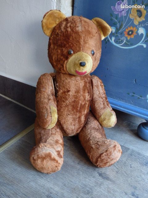 Grand Ours En Peluche Ancien – Doudou Vintage Pleine De Charme