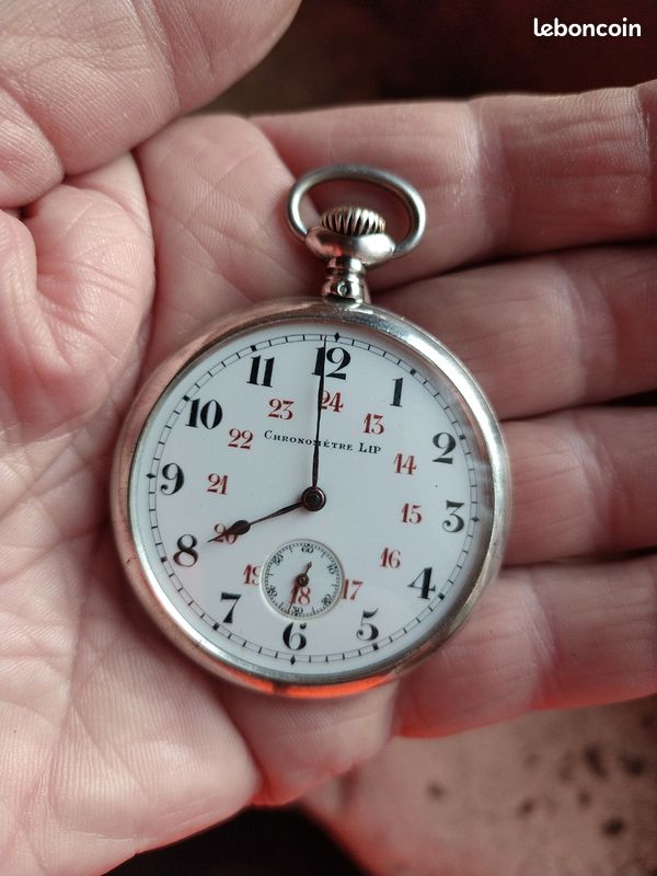 Montre Gousset Ancienne Chronomètre LIP En Argent - Occasion - Pièce De Collection Horlogère