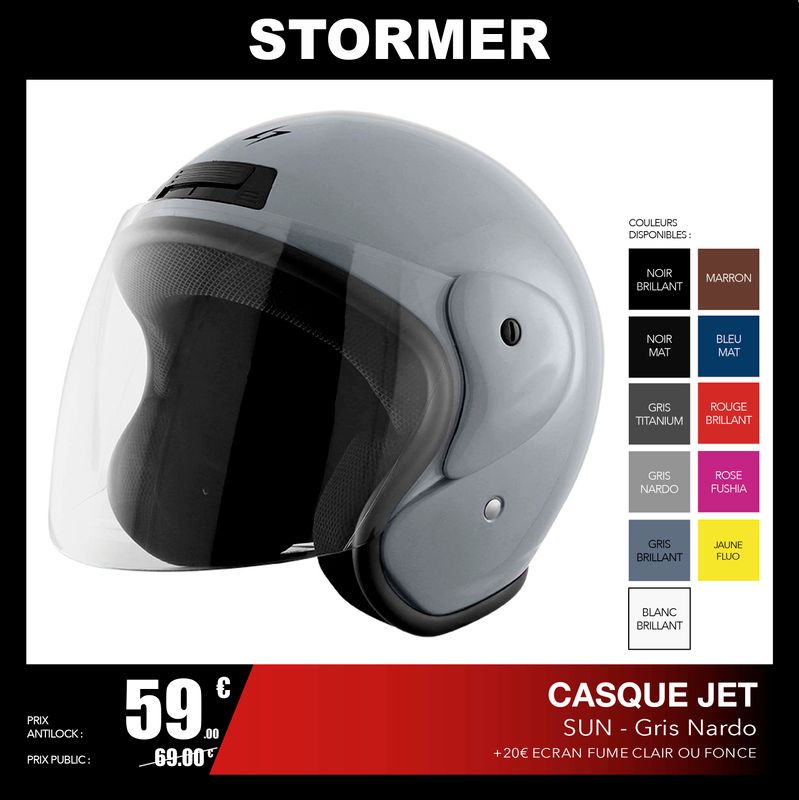 Ecran Sun Evo Stormer moto : , écran casque de moto
