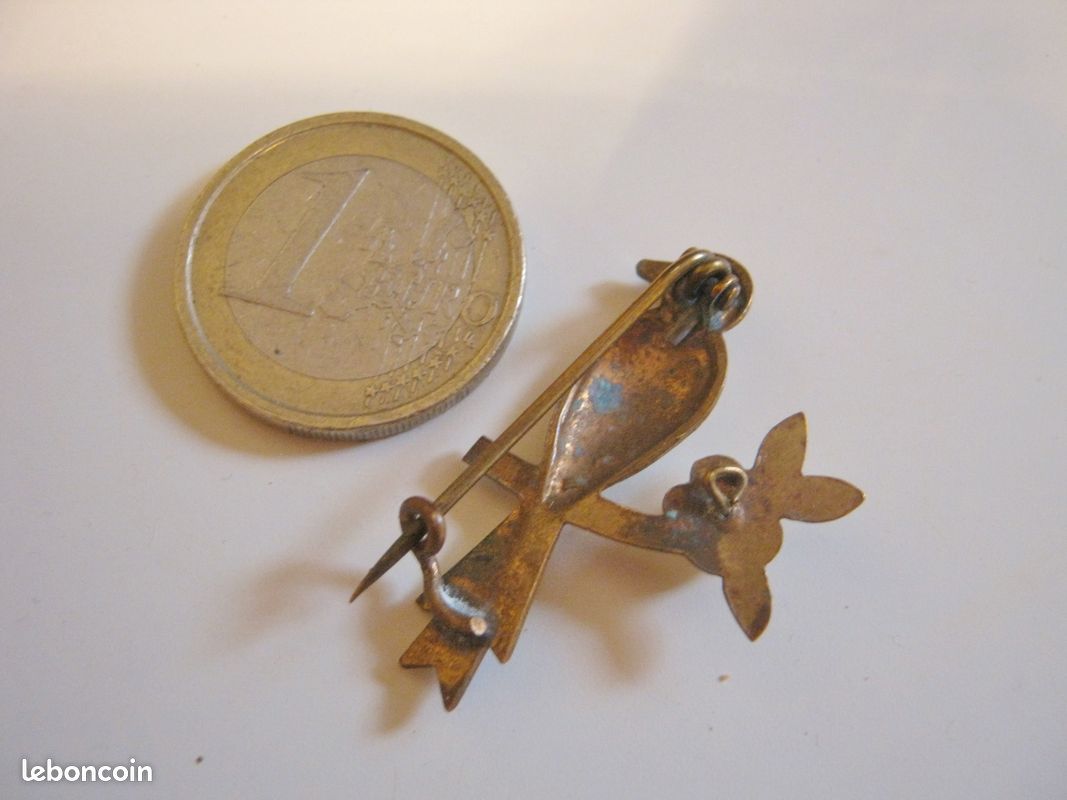Ancienne Petite Broche Oiseau Vintage - Bijou Porté, Détail Charmant
