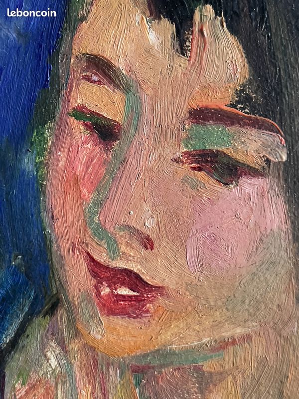 « Arlequin » par Alfred Tinsel (1920 - 1989) peinture à l’huile 3F signée et datée 1956 (image 7)