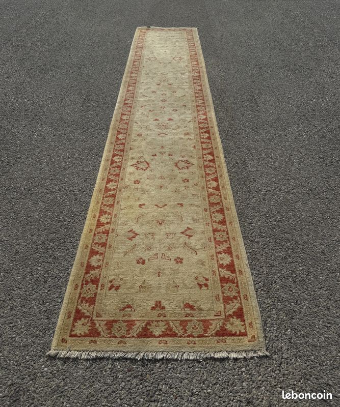 Tapis de couloir d'Orient Ziegler : 4.50 x 0.83 Mètres - Laine Fait Main (image 1)
