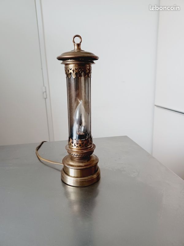 Lampe lanterne ancienne en laiton sncf compagnie des chemins de fer