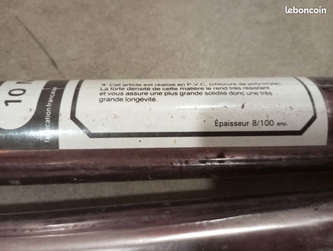 3 rouleaux NEUF (30metres) plastique PVC feuille 70x1000cm forte densité de matière très résistant épaisseur 8/100 nappe jardin veranda cuisine couverture livre cahier CD vinyle carte pokemon (image 4)