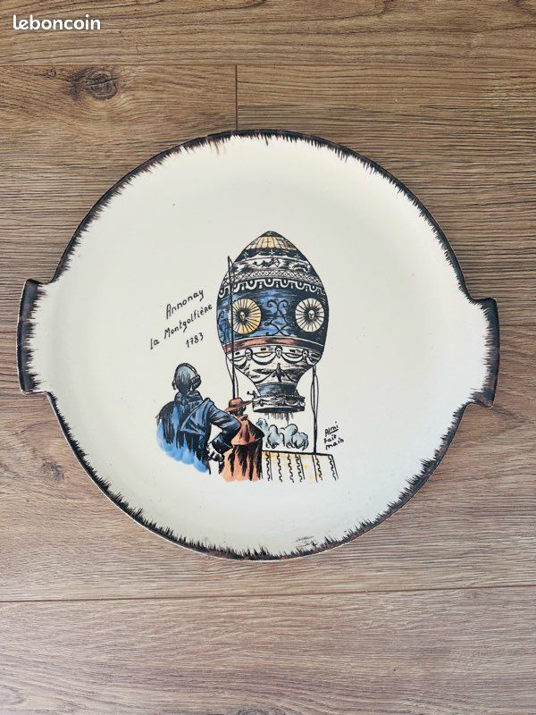 P1 BELLE ASSIETTE en faience de longchamps à décors d'oiseau EUR 10,00 - FR