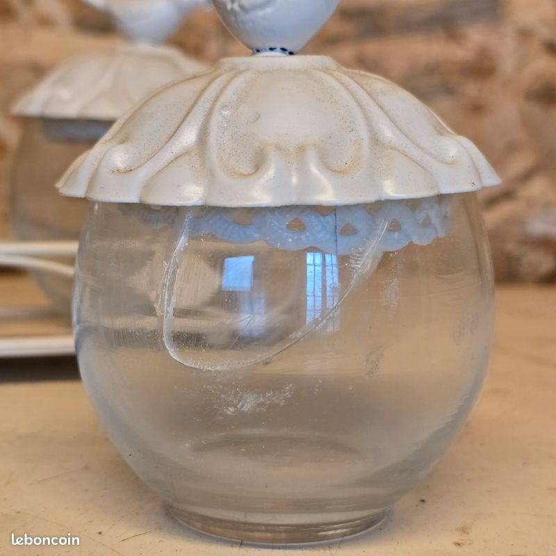 Décoration pot en verre avec suport motif oiseaux (image 4)