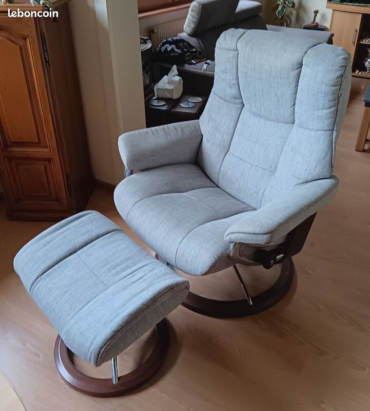 Fauteuil de relaxation Myfair + pouf pieds (image 3)