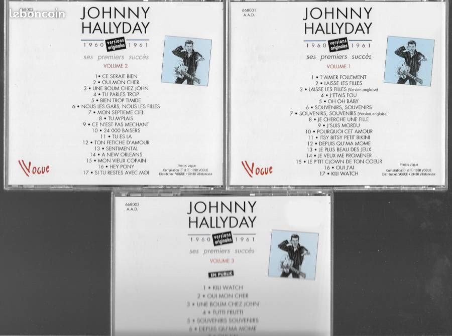 Coffret 3 cd neuf picture disc 42 titres JOHNNY HALLYDAY ses premiers succès 1960 1961 VOGUE 668000 (image 4)