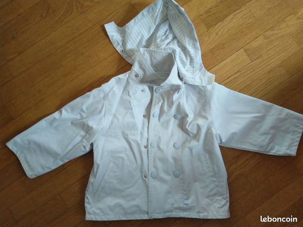 Ciré Bleu Vintage Pour Enfant 8 Ans - Marque Prénatal - Imperméable PVC - Occasion Très Bon état