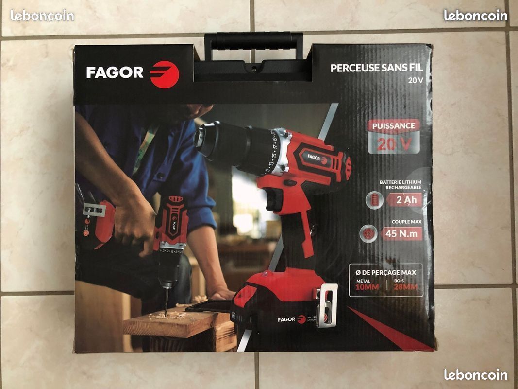 Perceuse Visseuse électrique sans fil FAGOR P20 20V NEUVE DANS SA MALETTE (image 1)