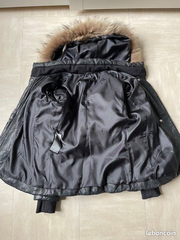 Doudoune cuir noir Ventcouvert T38 (image 3)