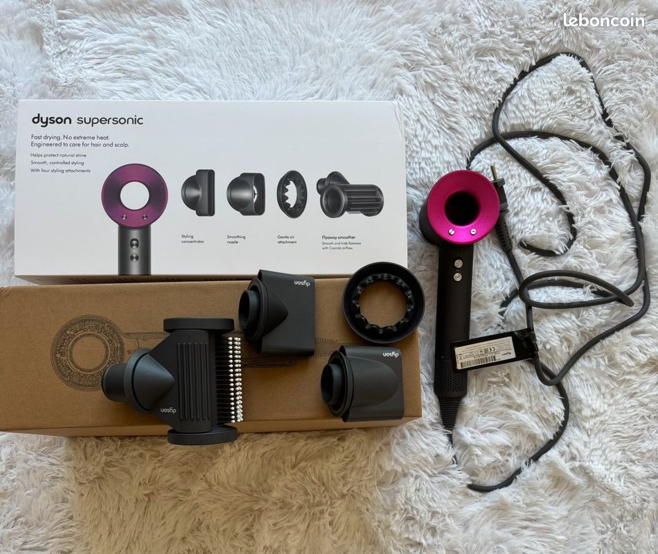 Dyson Supersonic HD15 Rose/Fuchsia – Comme neuf – Boîte + 4 embouts (image 2)