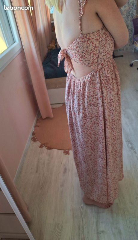 🌸 Magnifique robe longue été femme fleurie rose/terracotta Peace n'love - Taille M/L (image 2)