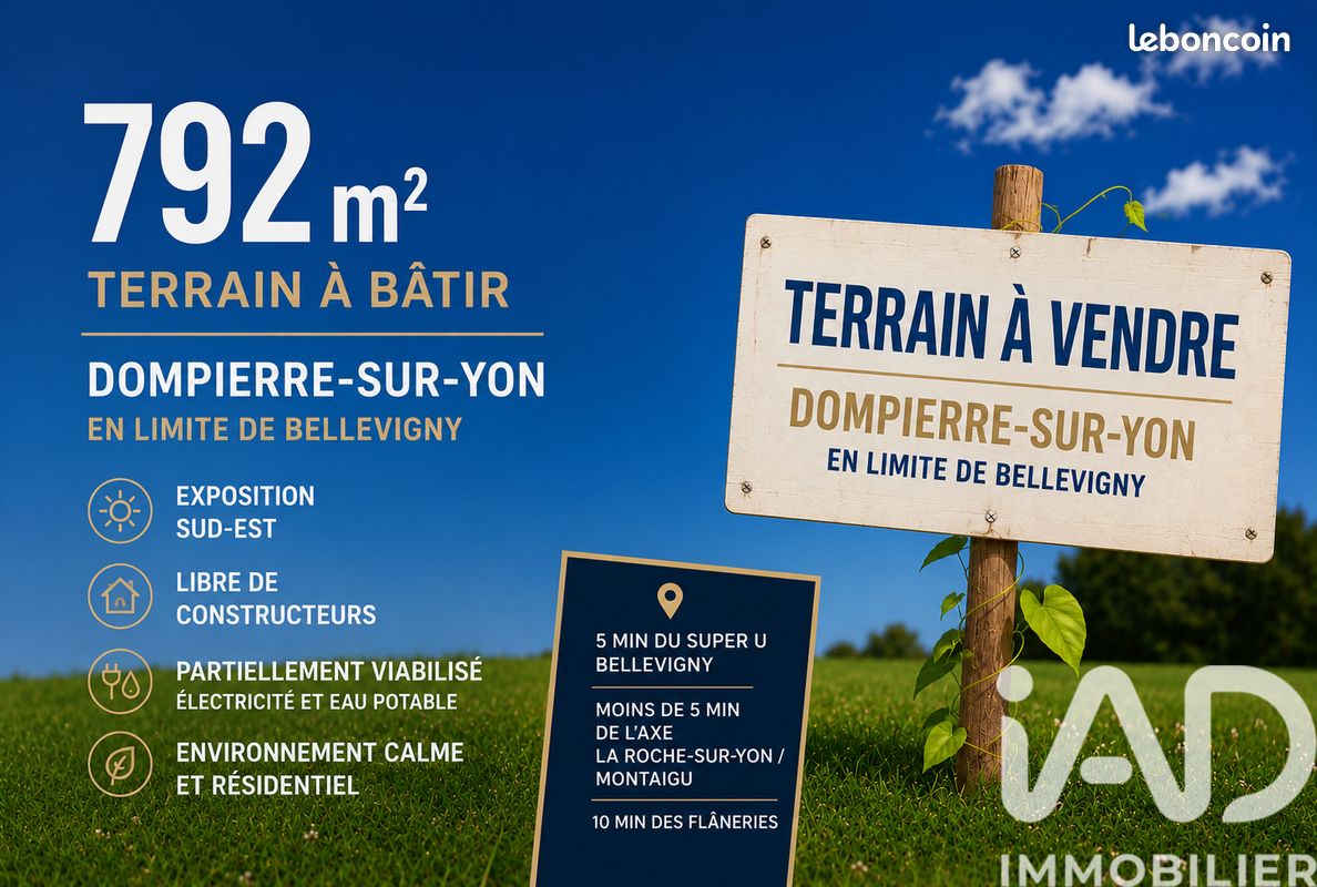 Terrain 792 m² · à Dompierre-sur-Yon · 792 m² · 94 900 €