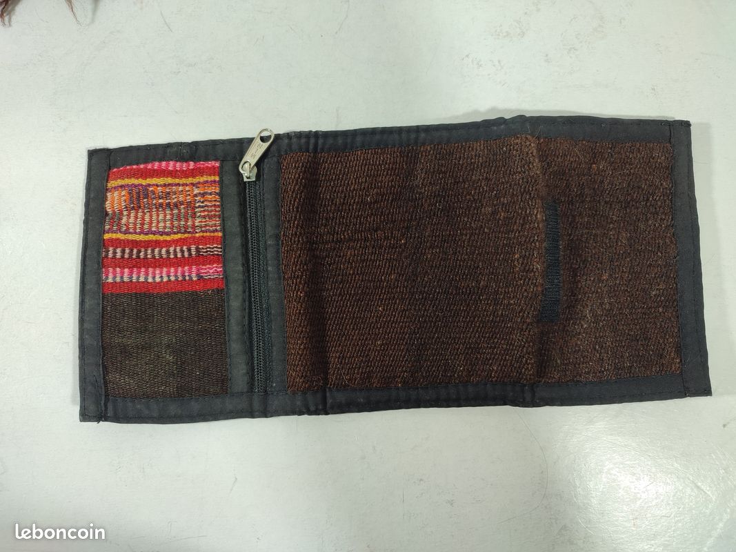 Lot Sac à Main et Portefeuille en Laine Neuf 2000's Bolivie (image 9)