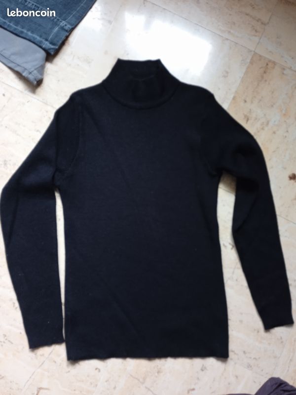 Pull burton noir 38 laine merinos Vêtements