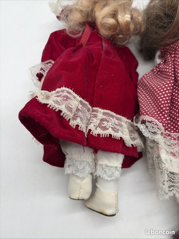 Poupée en Céramique Avec Robe en Velours Rose 50 CM Environ
