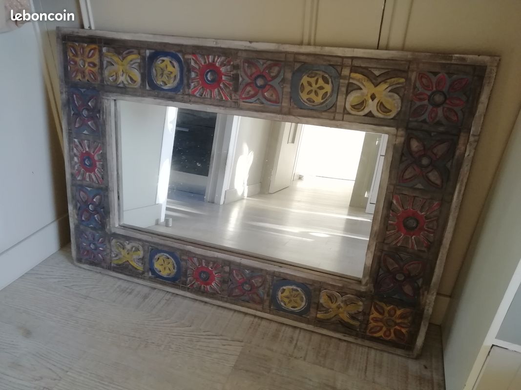 Miroir patchwork en bois (image 2)