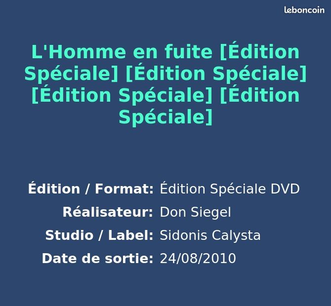 L'Homme en fuite [Édition Spéciale] [Édition Spéciale] [Édition Spéciale] [Édition Spéciale] (image 2)