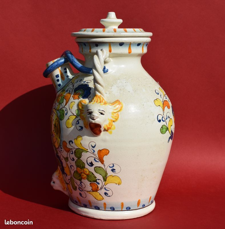 Pot à pharmacie en faïence italienne "RIBES NIGRUM" 20e siècle (image 7)