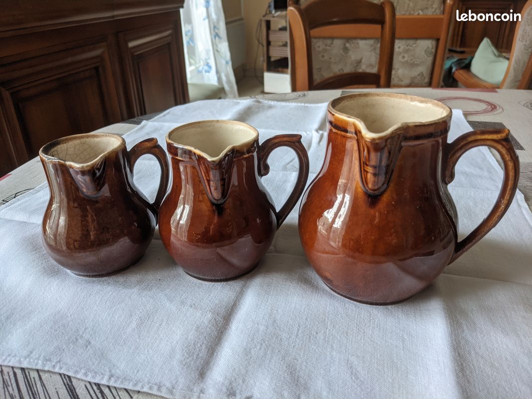 Lot de 3 Bros en grès vernis terre cuite (image 6)