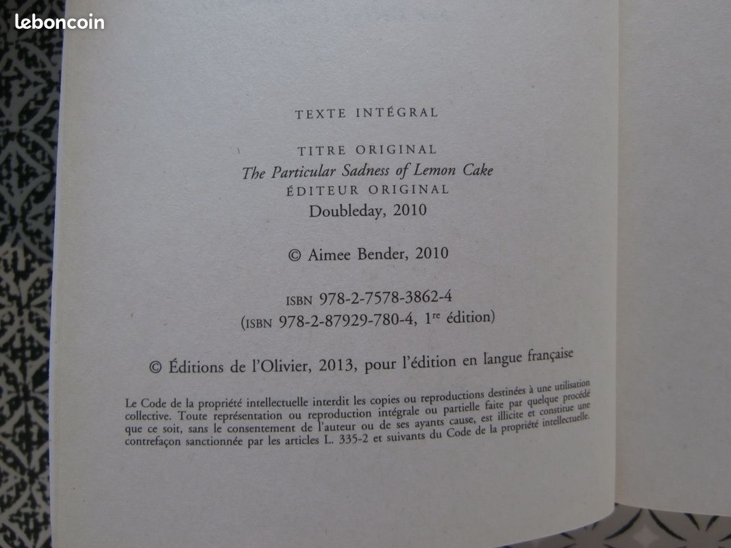 Livre "La singulière tristesse du gâteau au citron" - Aimee Bender (image 7)