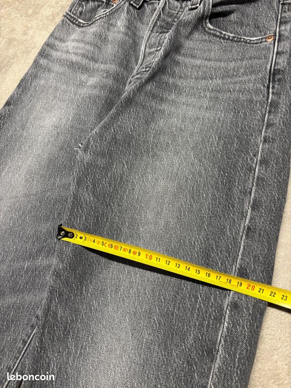 Jean Levi's Ribcage Straight Ankle premium taille haute en denim gris foncé | Taille 32 FR #SLCP58.78 (image 10)