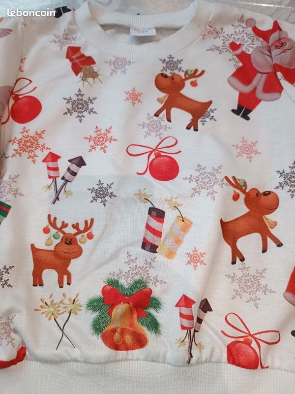 Pull De Noël Garçon Mothercare 3-4 Ans, Gris, Tricot, Excellent état