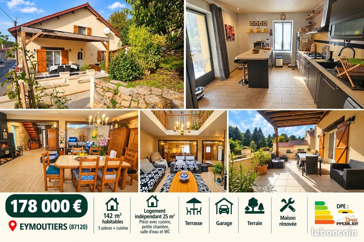 Maison 5 pièces 165 m² · à Eymoutiers · 165 m² · 178 000 €